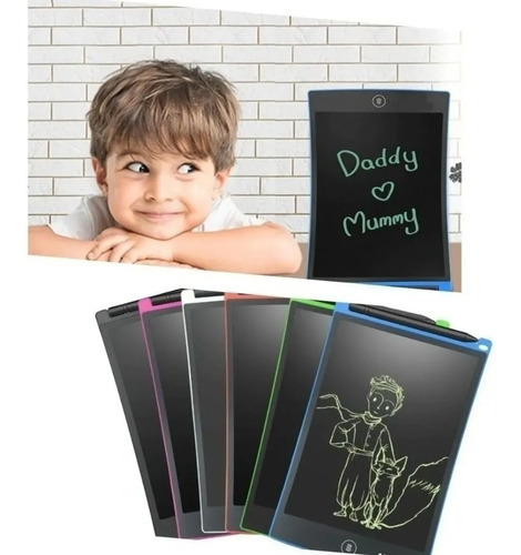 Mini Lousa Mágica Tablet Digital Infantil 10 Pol. Preto Cor Branco
