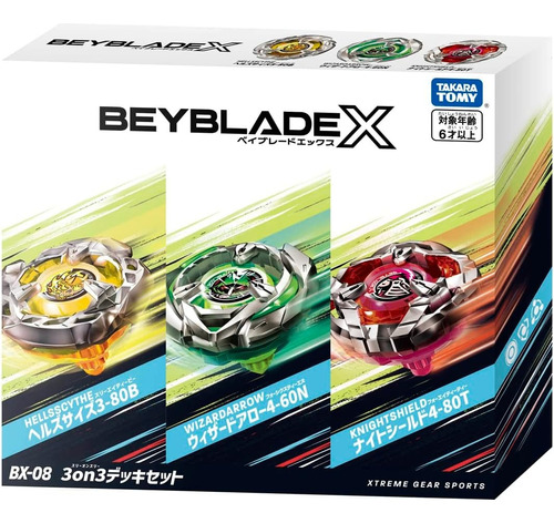 Takara Tomy Beyblade X Bx-08 Battle 3on3 Deck Set