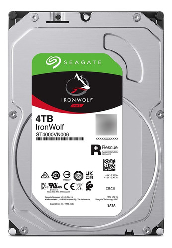 Disco Nas Seagate Ironwolf 4tb 3.5 Raid Sata 6gb/s 64mb Cach