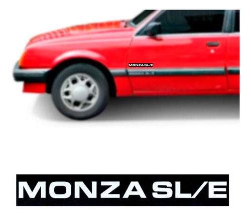 Par Emblema Monza Sl/e 87/89 Prata Com Fundo Preto P/ Friso