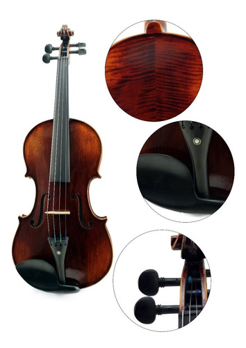 Violino Profissional Konig Vk549 4/4 De Madeira Completo 