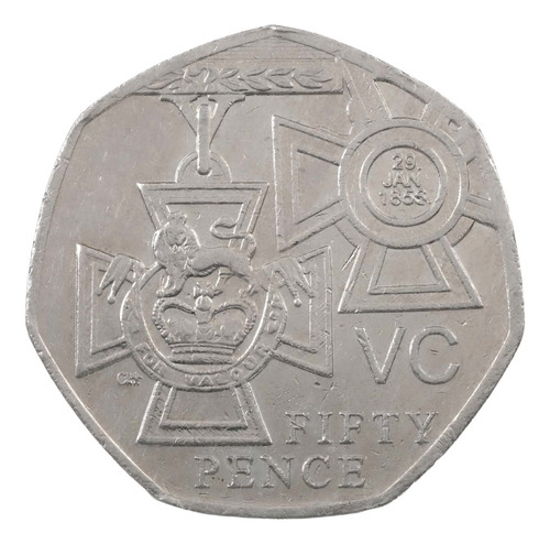 Moeda Inglaterra 50p 2006 A Cruz De Victoria