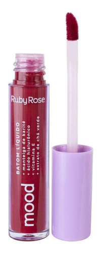 Batom Líquido Cor Vinho Desire Ruby Rose Mood Gloss Labial