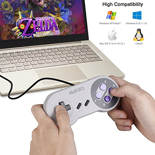Pack 2 Controladores Usb Kiwitata Para Retro Gaming Snes