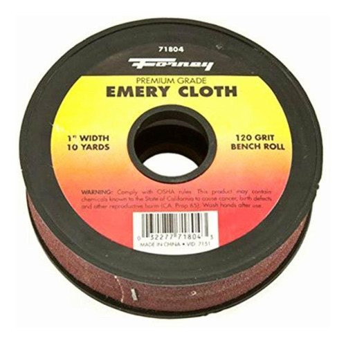 Forney 71806 Emery Cloth, 320-grit, 1-inch-by-10-yard Bench