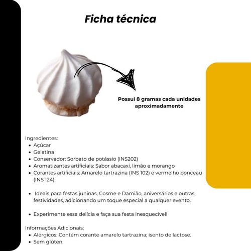 Caixa Com 50 Doces De Suspiro Doce De Infância Festa