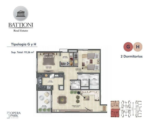 Imagen 6 de 8 de Cerro De Las Rosas - Departamentos 1 Dorm En Venta Opera Parck