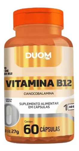 Kit 4x Vitamina B12 Cianocobalamina 4x60 Cápsulas Duom
