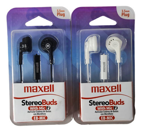 Audifono Auricular Maxell Stereo Buds Boton 3.5 Sonido Claro