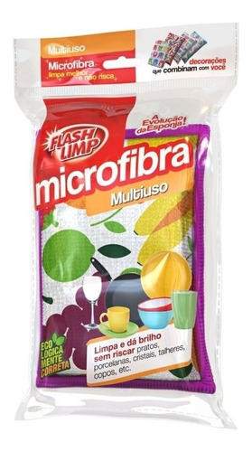 Imagem 3 de 3 de Esponjas Microfibra Multiuso Cozinha Panelas Flash Limp