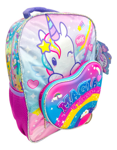 Mochila Unicornio Onix Charms Original Primaria Ruz