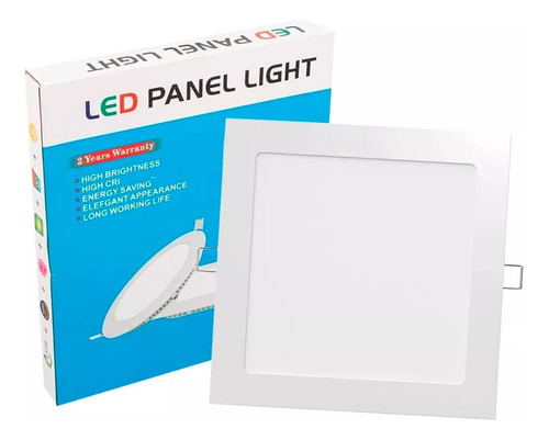 Imagen 3 de 5 de Panel Plafon Led 24w Fria Embutir Cuadrado Interior
