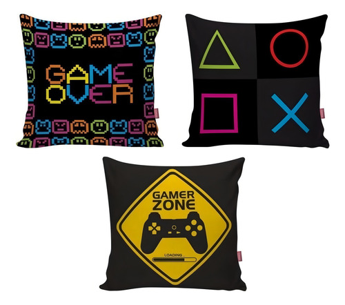 Funda de cojín Game Zone Game Zone Game Console 79, color negro KIT 79