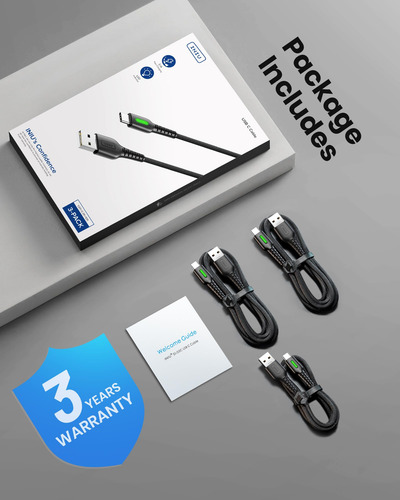 Cable Usb A Usb C Iniu, 3 Paquetes De 3.1 A, Carga Rápida De