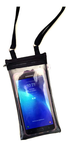 Capinha Bolsa Porta Celular Visor Touch Zíper Alça Comprida