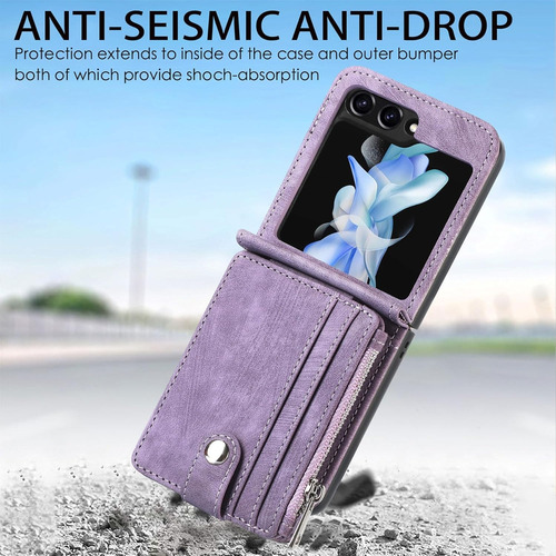 Funda Para Samsung Z Flip 6 5 4 3 Case Cartera Tarjetero Antigolpes