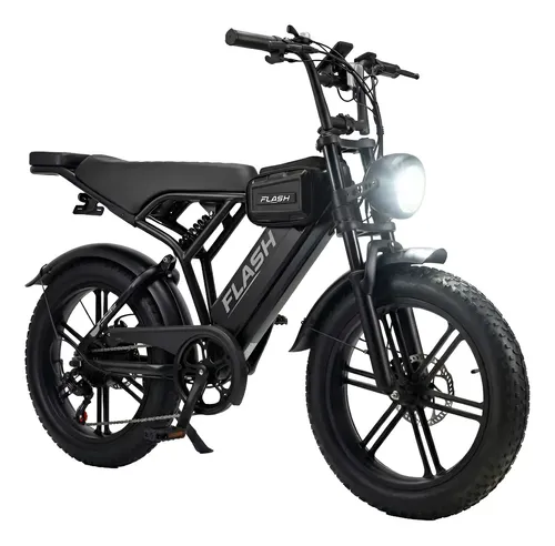 Bicicleta Elétrica Flash R02 1000w 32km/h Com Garupa E App Preto