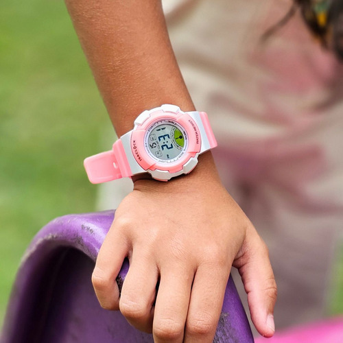 Relogio Infantil Feminino Kids Digital Rosa Isaclock Resistente Criança Menina Irf001