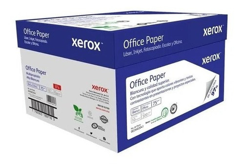 Caja De 5000 Hojas Tamaño Oficio Xerox Color Blanco