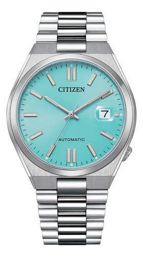 Relógio Citizen Nj0151-88m Tsuyosa Tiffany Automático Cor Da Correia Prata Cor Do Bisel Azul Cor Do Fundo Azul-turquesa