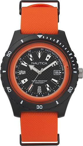 Reloj Nautica® Con Indicador De Profundidad Original Color De La Correa Naranja