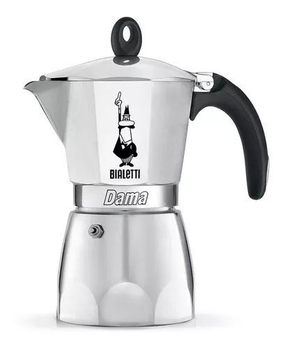 Bialetti Fiammetta Moka Pot – Cafetera de 4 tazas – Cafetera italiana negra  para estufa – Compatible con placas de inducción – Yaxa Colombia