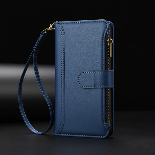 Funda Tipo Cartera De Piel Con Cierre De 9 Ranuras Para Huawei Nova Y70/y90, 6 Colores, Función Atril, Desmontable, Correa De Muñeca