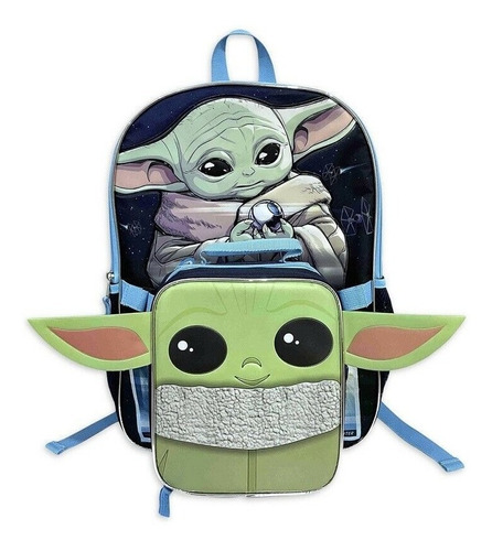 Mochila Infantil Baby Yoda Mandalorian Con Lonchera 