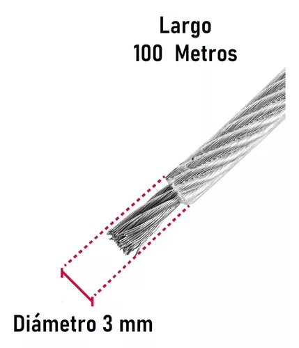 CABLE ACERO GALVANIZADO 6X7+1 DE 2mm 100mts