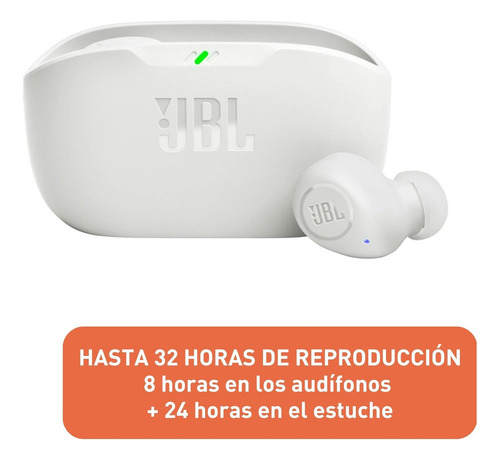 Audífonos Inalámbricos Jbl Vibe Buds Bluetooth, Blanco.