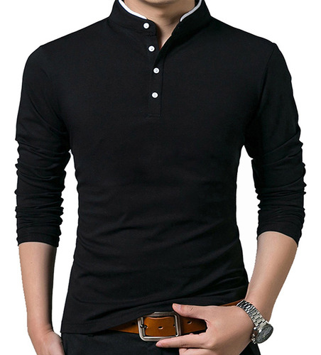 Camisa De Color Entero De Otoño/invierno