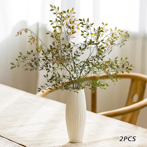Ramas Artificiales De Follaje Verde, Tallos De Planta Falsa