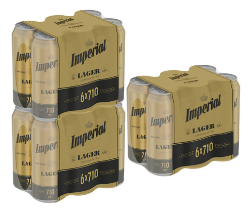 Imagen 2 de 9 de Cerveza Imperial Lager Lata 710ml Pack X18 La Barra Oferta