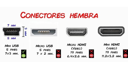 20 Conectores Mini Usb Tipo A Para Celulares Y Tablets