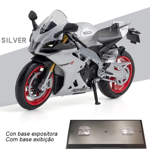 Aprilia Rsv4 Rr1000 Miniature Metal Moto Con Base Exposi [u]