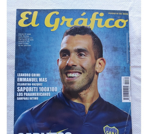 El Grafico Nº 4460 Agosto 2015 Poster Doble Tevez Boca Jrs