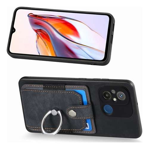 Funda Para Xiaomi Ring Card Leather + Cristal Templado 9d