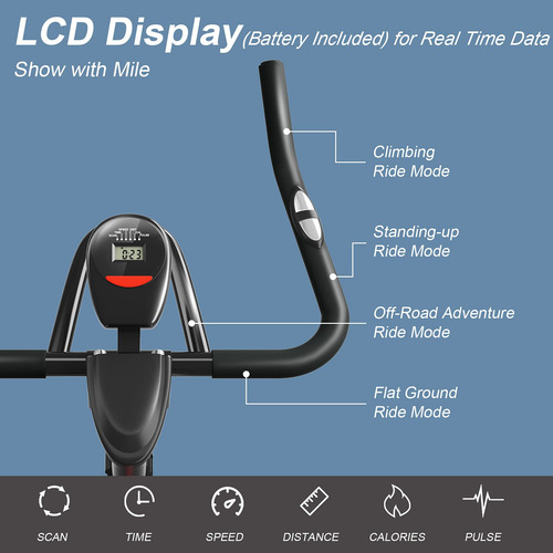 Bicicleta Estática Magnética Para Indoor Con Asiento Ajustab Blanco