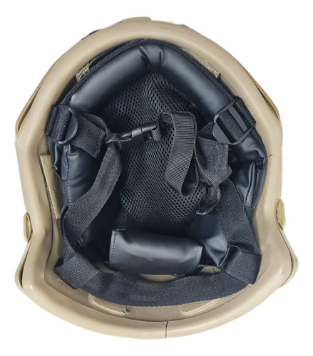 Casco Kevlar Coyote Con Rieles Fats Con Arnés Almohadillas
