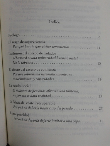 Imagen 3 de 6 de El Arte De Pensar * Rolf Dobelli *