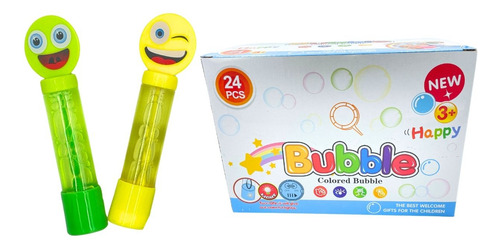 Burbujas Burbujero Carita Emoji Led 24 Pz Mayoreo