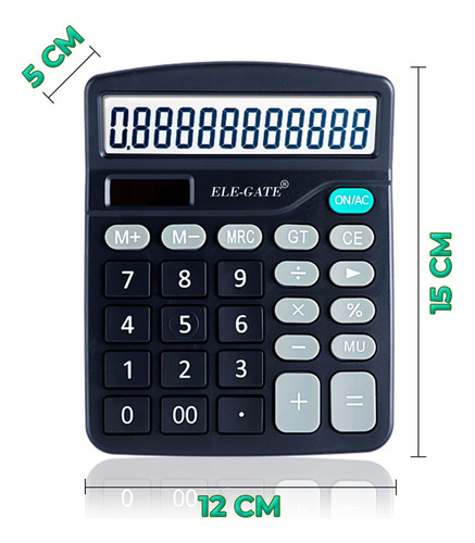 Calculadora Escritorio Batería Y Carga Solar 12 Dígitos