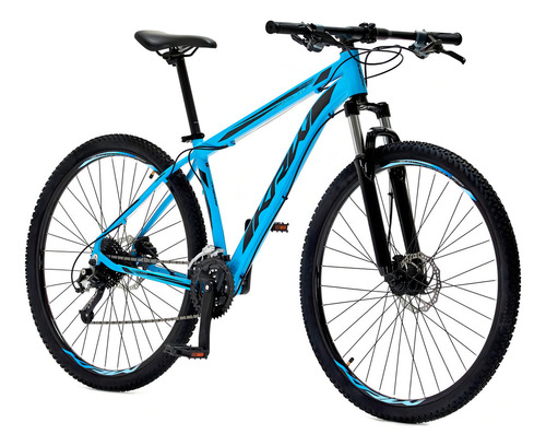 Bicicleta Aro 29 Krw Alumínio 24vel Hidráulico Suspensão S2 Cor Azul/preto