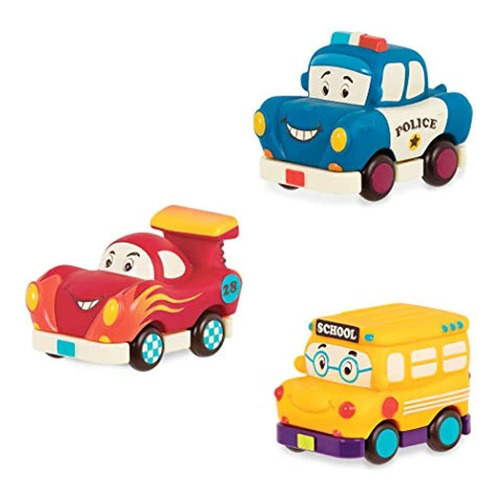 B. Toys By Battat - Juego De Minivehículos De Autobús, Coche