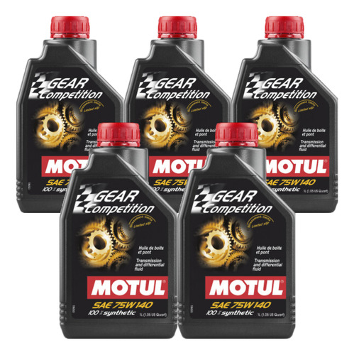 Kit 5 Óleos Motul Gear Competition 75w140 Câmbio Sintético