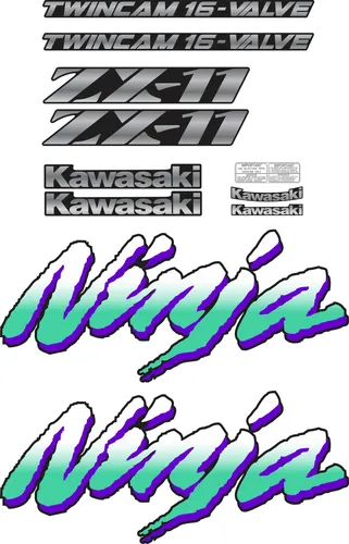 Kit Adesivo Emblema Kawasaki Zx-11 Zx 11 1994 Preta | Parcelamento