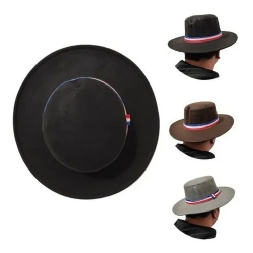 Sombrero Huaso Adulto Fiestas Patrias Chile Gris