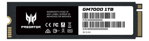 Ssd Acer Predator Gm7000 1tb Pcie Nvme Gen4 M.2 2280 3d Nand