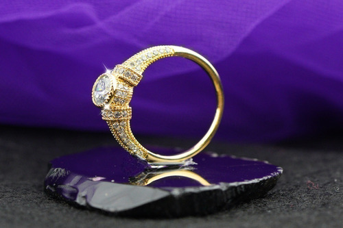 Anillos Compromiso Oro 18k Regalo Brillante Mujer Boda Novia