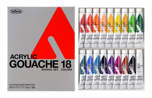 Holbein Acryla Gouache School Set 12ml 18 Colores